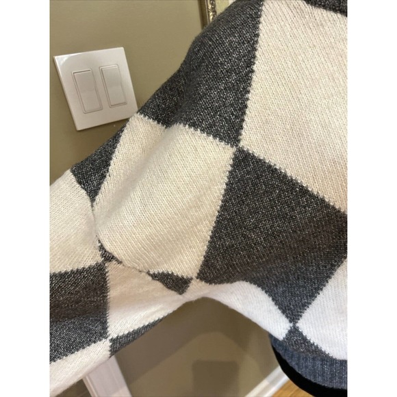 Pringle of Scotland HM Sweater Gray cream Diamond Argyle crewneck Recylced yarn - Picture 3 of 8